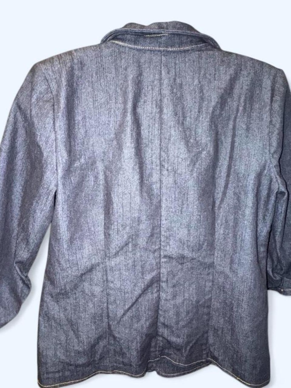 Carole Wren Dark Indigo Denim Blazer with 3/4 sleeves - Picture 3 of 8